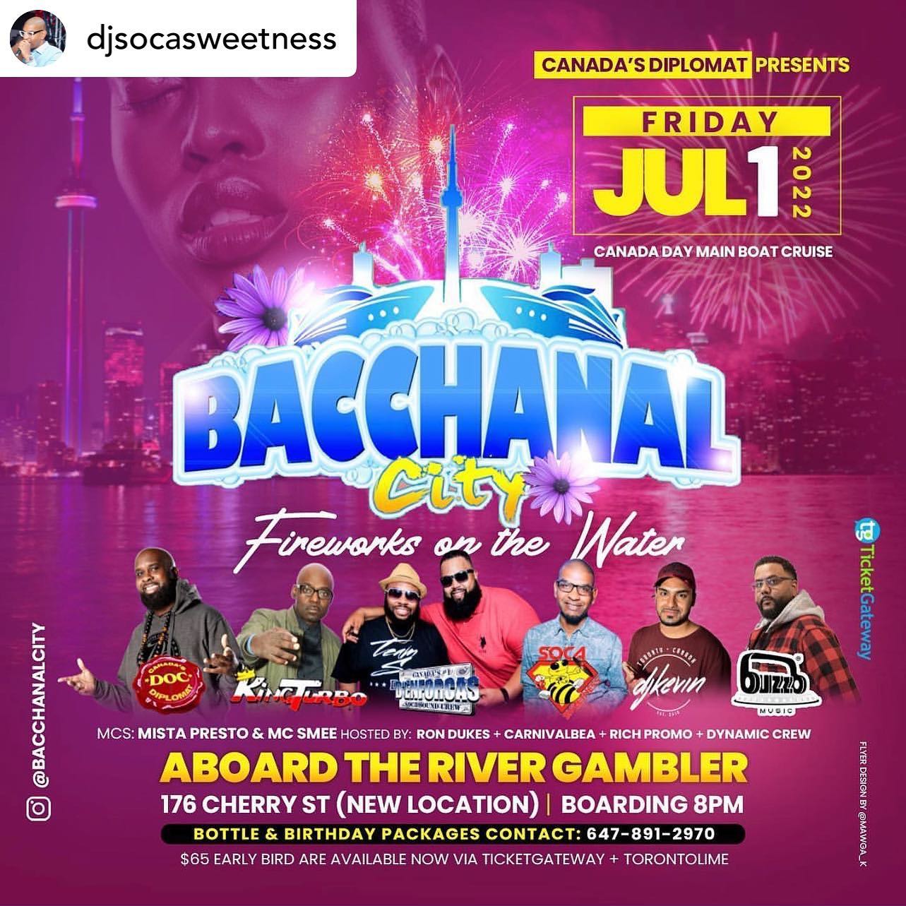 Posted @withregram • @djsocasweetness Organize Yuh Tickets. 
Canada Day (Night) July 1st.
FireWorks On The Water.