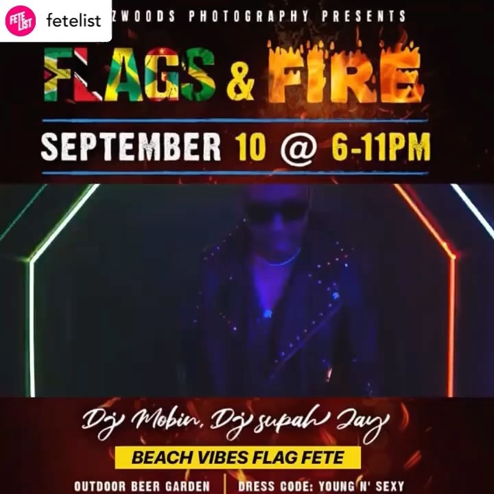 • @fetelist Flags & Fire  

Beach Vibes Flag Fete ⛱⛱

 Sat Sep 10th
⁣ 6pm
🌎 New York City

Ticket links and more info on
FETELIST.com

@supajaynyc
@mobinater 
@chazwoodsphotography