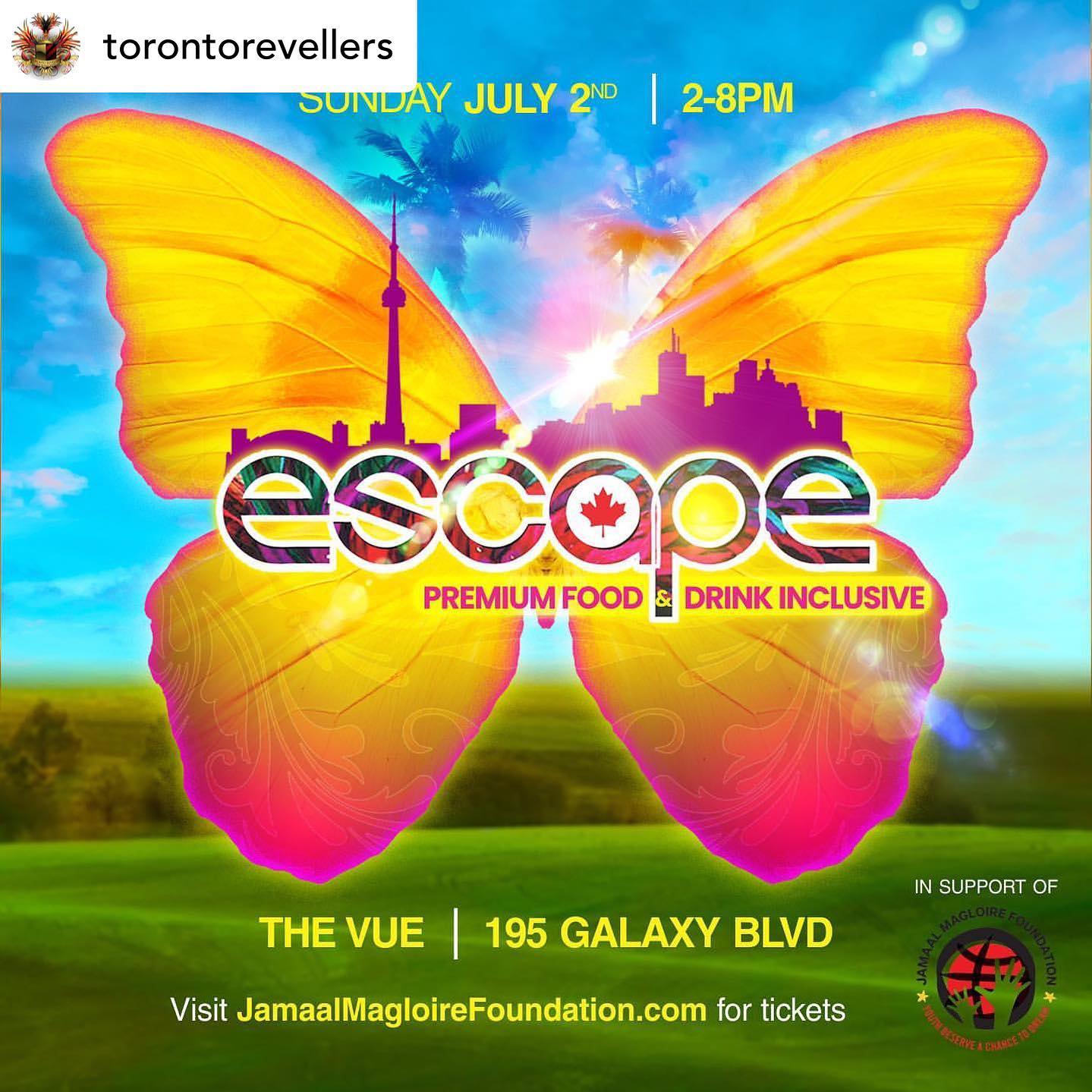 ESCAPE All Inclusive🦋 in support of Jamaal Magloire Foundation is back New venue  More capacity  Bigger and better than ever! 

July 2, 2023
The Vue, 195 Galaxy Blvd

Early bird tickets for the ultimate Canada Day 🇨🇦 event go on sale this week, with an EXCITING announcement 

Turn on post notifications to be the first to be in the know.