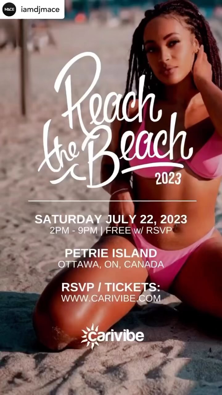 @carivibe returns to Petrie Island 🏝️ this Summer! .Round up your entire crew and REACH THE BEACH 🏖️️🩳07 22 23

A Caribbean inspired  day party featuring the very best in Tropical Cuisine, Tropical Drinks & Tropical Ice Cream. All mixed with sweet Soca, Dancehall, Reggae and Afro anthems!

No long talk, just vibes. 😎
 
For more information follow @carivibe on Instagram or check out www.carivibe.com
 