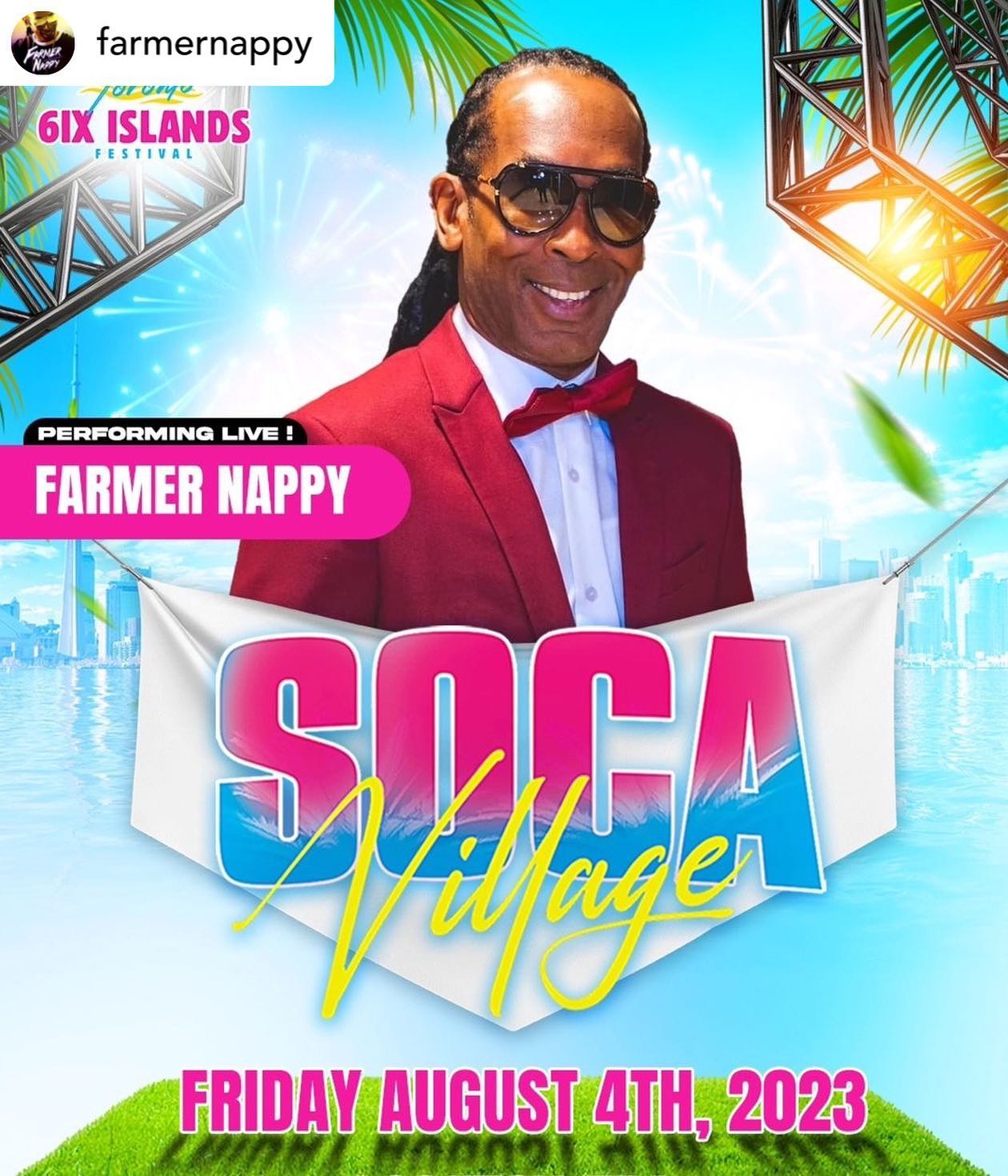 Toronto 🇨🇦🇨🇦🇨🇦 I will be coming your way next week Friday Aug 4th for SOCA VILLAGE with @6ixislands.
See you for Caribana Weekend! 🏾 🏾